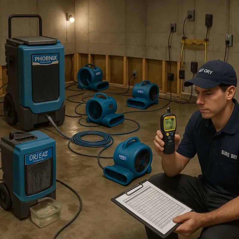 Structural Drying and Dehumidification process in Houston, MS